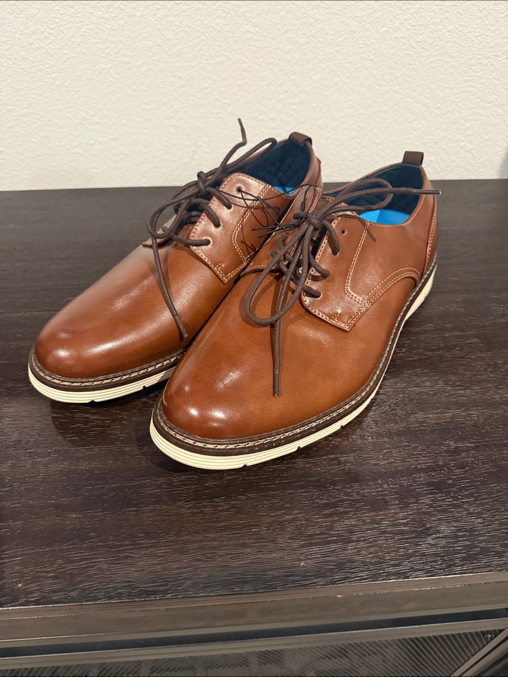 NWT Dockers Men's Tan-Brown Leather Derby Shoes